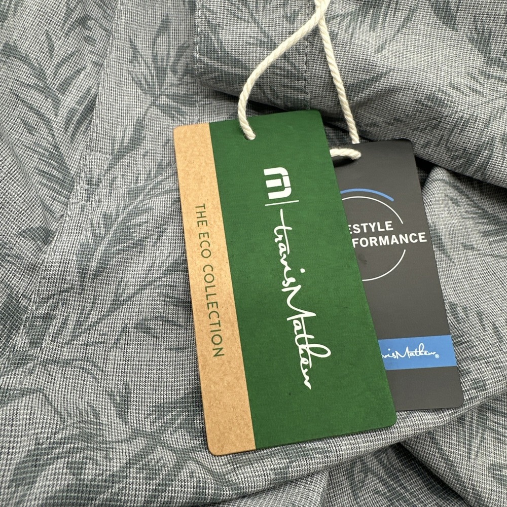TravisMathew Jaguar Golf Shorts Mens 42 Grey Tropical Leaf Eco Performance New - Picture 4 of 6